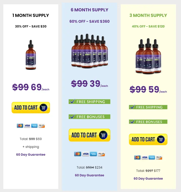 Pricing Details Yu Sleep